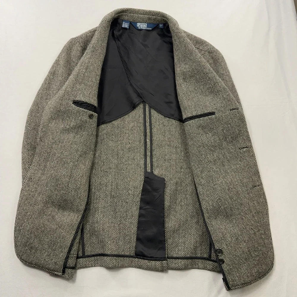 Polo Ralph Lauren Blazer Men's L Alpaca Lambs Wool Jacket Coat Tweed Vintage